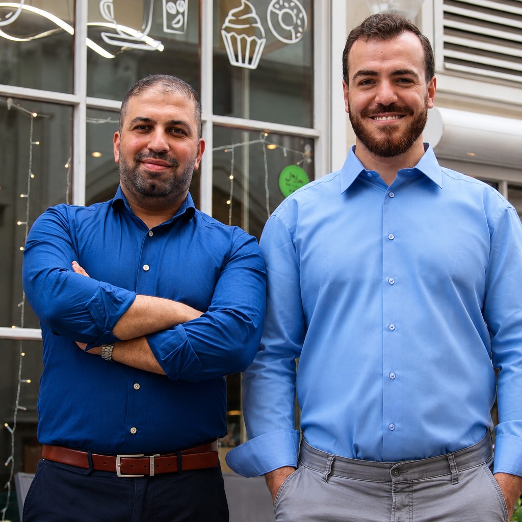 Mo und Taha, die Gründer von Papa Lu, vor ihrem Restaurant in Trier